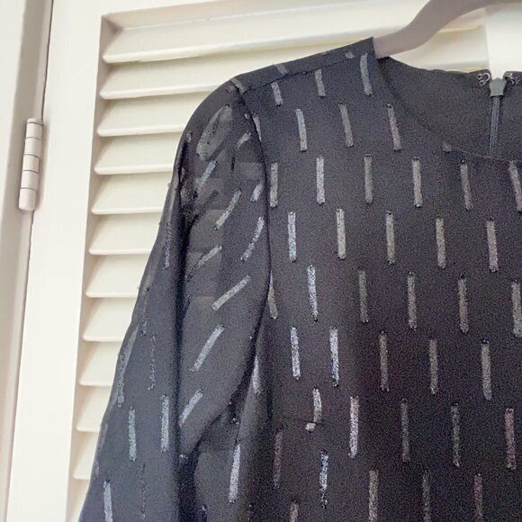 Banana Republic Shimmer Black Long Sleeve Shift dress 2 - Picture 7 of 13